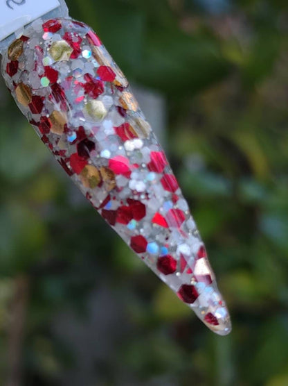 Peppermint Kisses Glitter Dip / Acrylic Nail Dip Powder