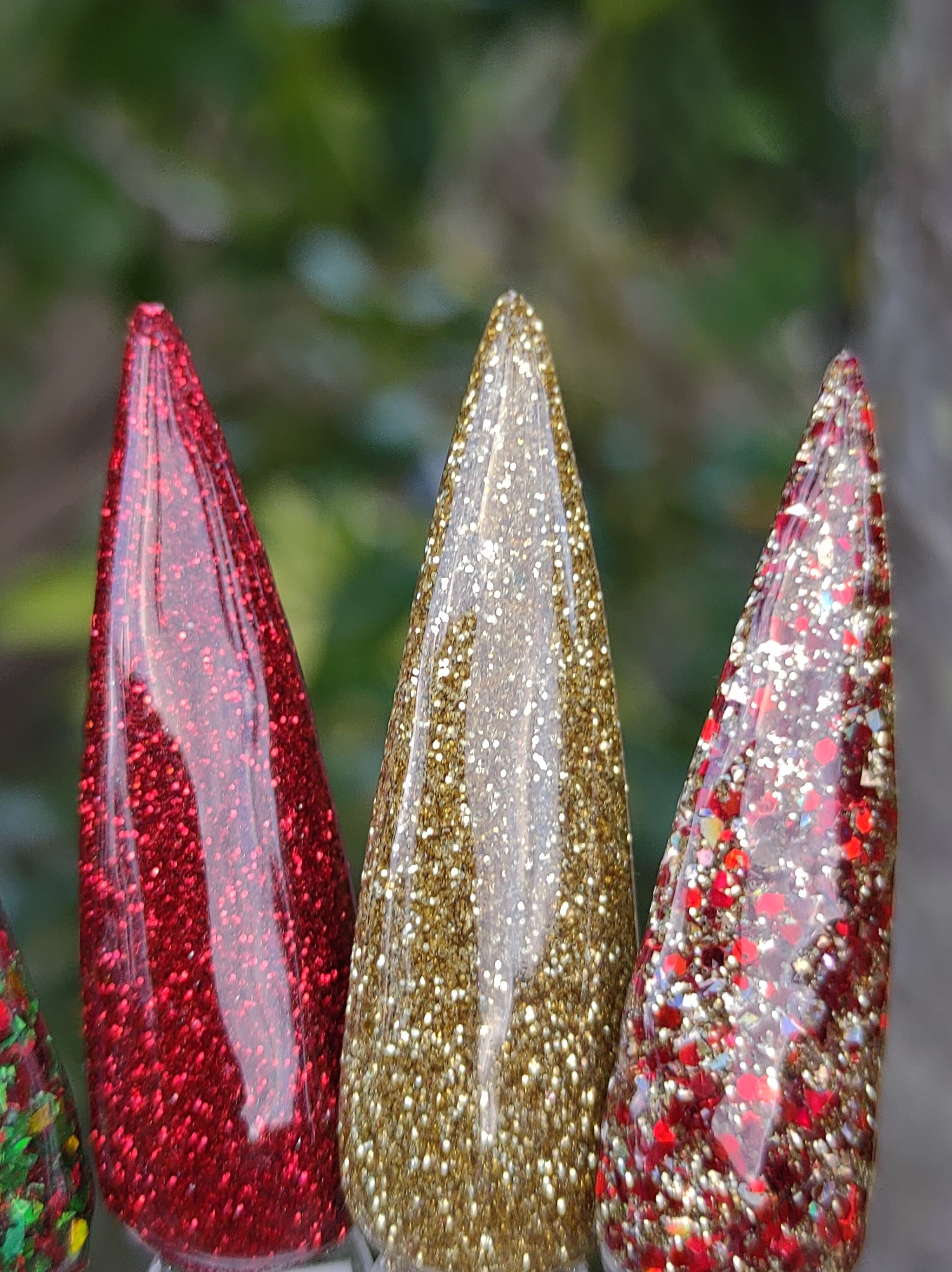 Candy Apple Trio / Candy Apple, Good as Gold, and Golden Rubies / Acrylic Nail Dip Powder