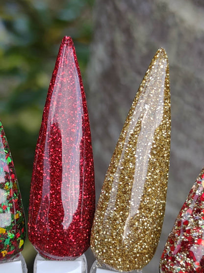 Candy Apple Trio / Candy Apple, Good as Gold, and Golden Rubies / Acrylic Nail Dip Powder