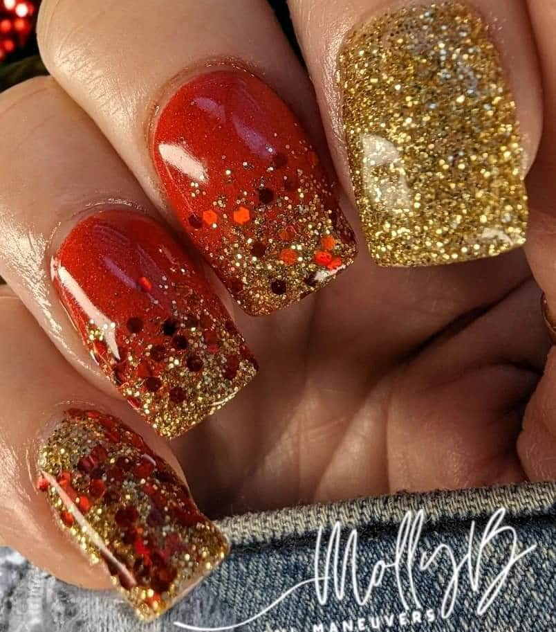 Golden Rubies Trio / Candy Apple, Good as Gold, Golden Rubies / Acrylic Nail Dip Powder