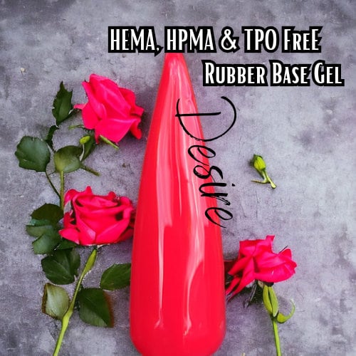 Desire Rubber Base Gel in Bottle | HEMA, HPMA, TPO Free uv/led | 15ml | Soak Off | Clear | No Odor | Non-Yellowing | Gel Nails