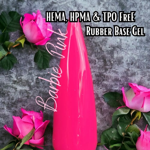 Barbie Pink Rubber Base Gel in Bottle | HEMA, HPMA, TPO Free uv/led | 15ml | Soak Off | Clear | Non-Yellowing | Gel Nail