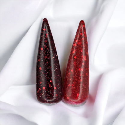 Infatuated and Heartbreak Red Glitter Gels | Bottle | HEMA, HPMA, TPO Free uv/led | 15ml | Gel Nails