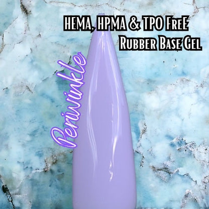 Rubber Base Gel in Bottle | Periwinkle | HEMA, HPMA, TPO Free uv/led | 15ml | Soak Off | Clear | Non-Yellowing | Gel Nails