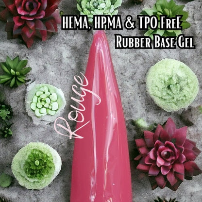 Rouge Rubber Base Gel | HEMA, HPMA, TPO, 30 Free uv/led | 15ml | Soak Off | Clear | Gel Nail