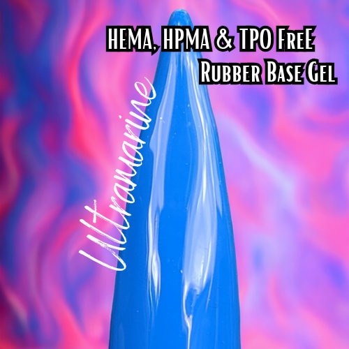 Ultramarine Rubber Base Gel in Bottle | HEMA, HPMA, TPO Free uv/led | 15ml | Soak Off | Clear | Non-Yellowing | Gel Nail