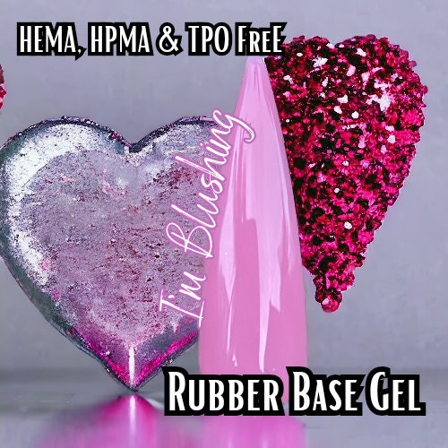 I'm Blushing and Pillow Talk | Rubber Base Gel in Bottle | HEMA, HPMA, TPO Free uv/led | 15ml | Soak Off | Clear | No Odor | Non-Yellowing