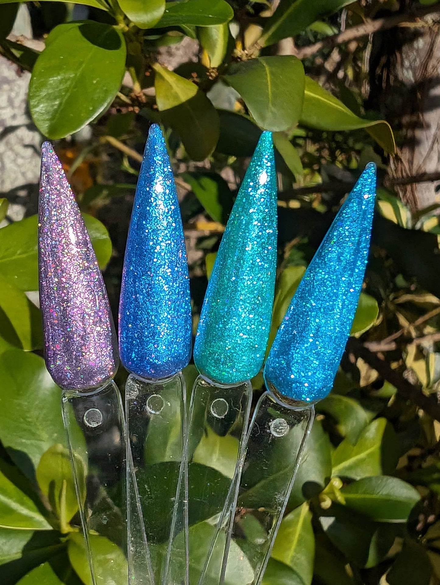 Mermaid Gels | Aquarius, Aruba, Blue Lagoon, Teal Unreal | Micro Flake Gel | 30 Free | HEMA, HPMA, TPO Free uv/led | 15ml | Soak Off |