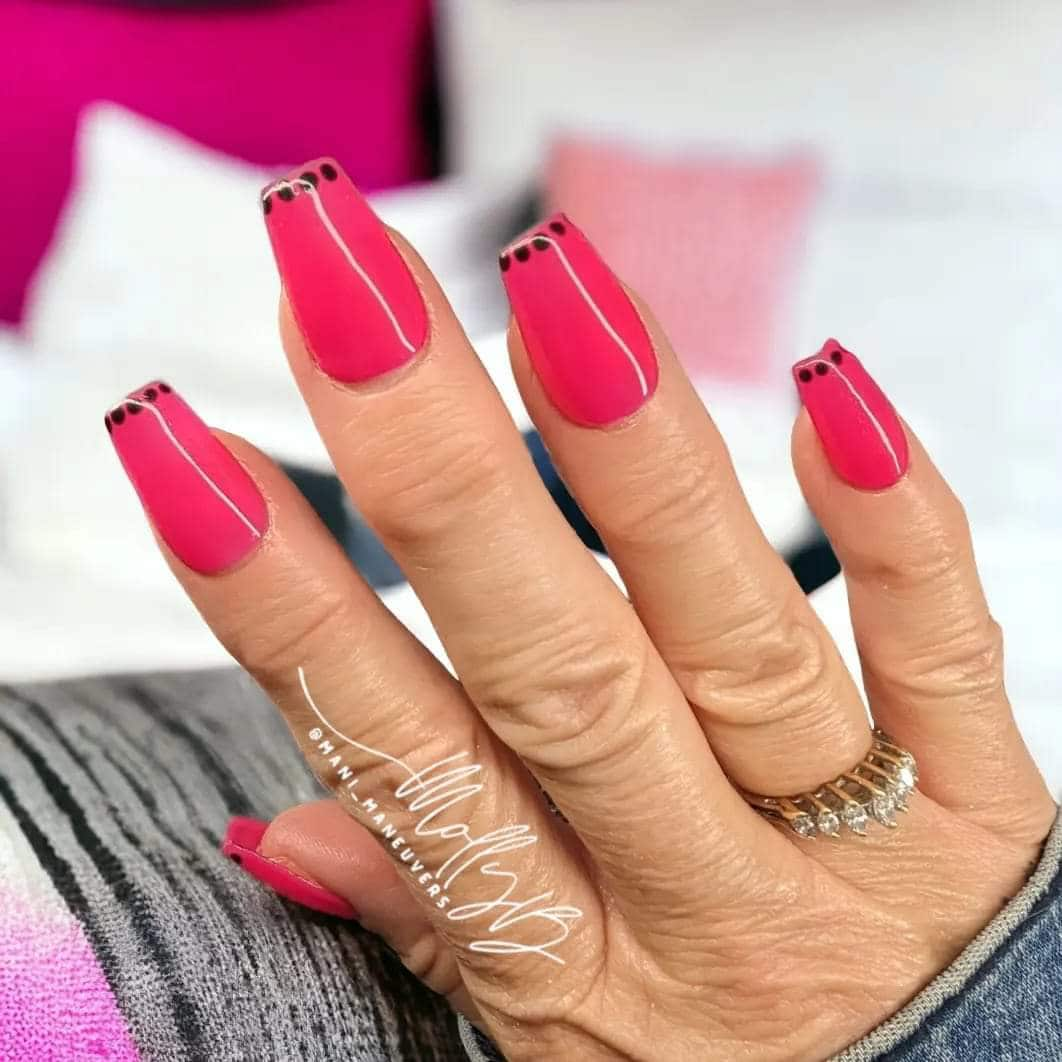 Barbie Pink Rubber Base Gel with Vixen Black Gel Polish | Hot Pink | Vixen One Coat Coverage | HEMA, HPMA, TPO Free uv/led | 15ml | Gel Nail