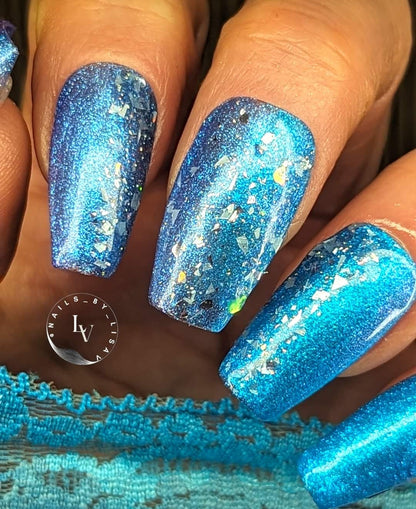 Aruba, Blue Lagoon (Mermaid Gels) | Island Oasis (Fantasy Flake Gel) | HEMA, HPMA, TPO, 30 Free uv/led | 15ml | Gel Nails