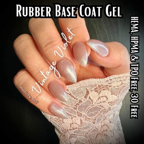 Vintage Violet Rubber Base Gel in Bottle | HEMA, HPMA, TPO Free uv/led | 15ml | Soak Off | Clear | Non-Yellowing | Gel Nail