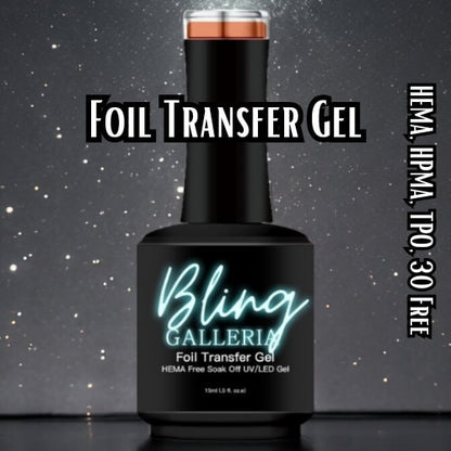 Foil Transfer Gel | Foil Glue | Perfect Adhesion for Decals, Waterslides, Stickers, Foil Art & More | HEMA, HPMA, TPO, 30 Free uv/led | 15ml