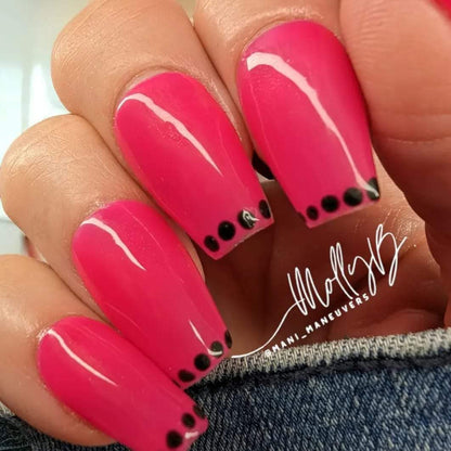 Barbie Pink Rubber Base Gel with Vixen Black Gel Polish | Hot Pink | Vixen One Coat Coverage | HEMA, HPMA, TPO Free uv/led | 15ml | Gel Nail