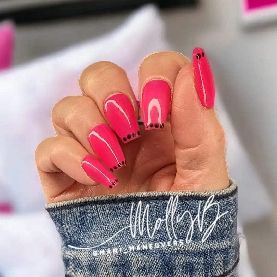 Barbie Pink Rubber Base Gel with Vixen Black Gel Polish | Hot Pink | Vixen One Coat Coverage | HEMA, HPMA, TPO Free uv/led | 15ml | Gel Nail