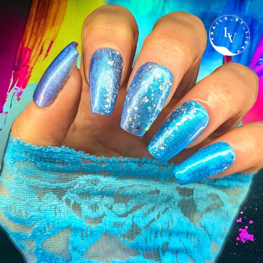 Aruba, Blue Lagoon (Mermaid Gels) | Island Oasis (Fantasy Flake Gel) | HEMA, HPMA, TPO, 30 Free uv/led | 15ml | Gel Nails