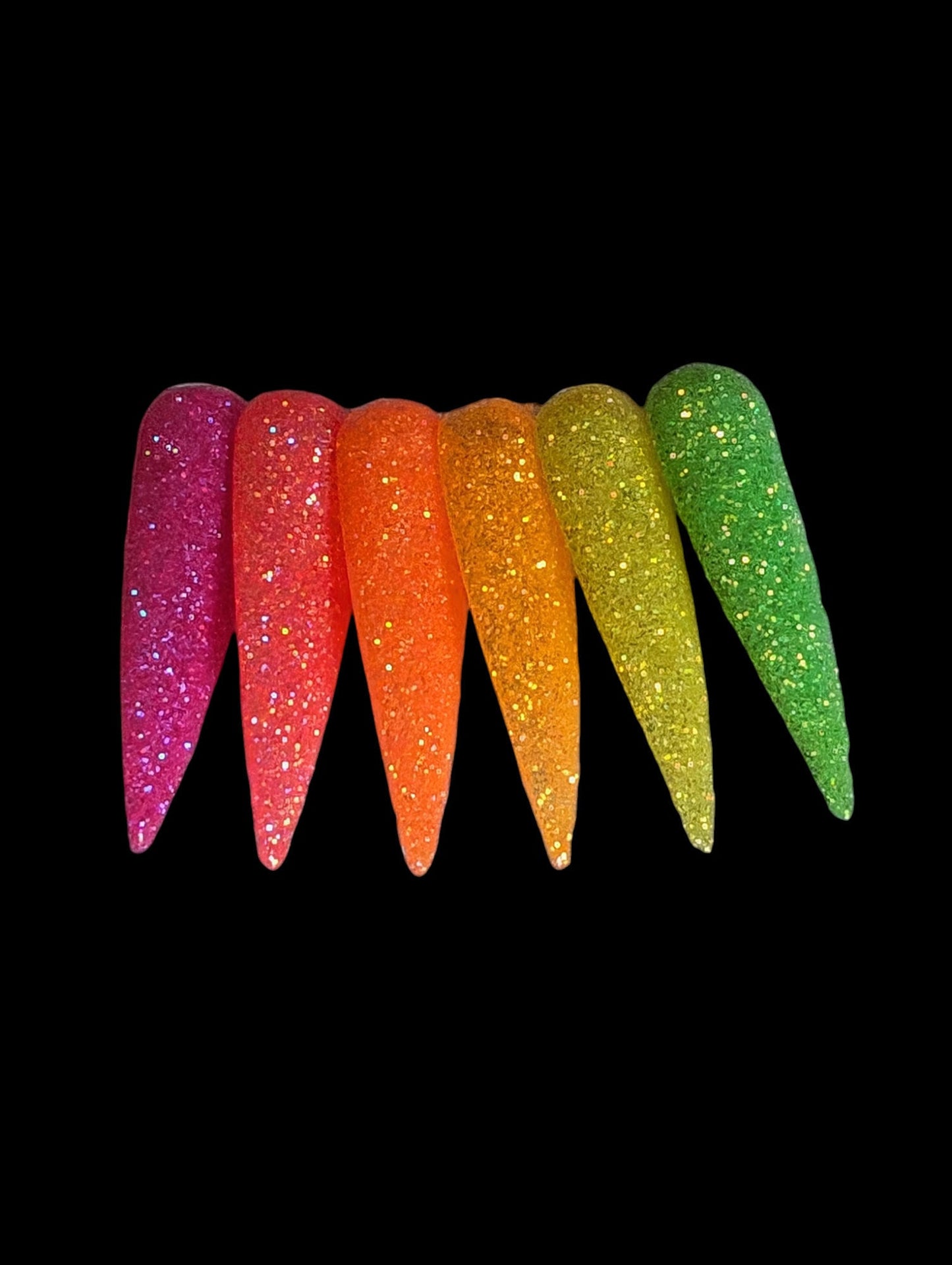 Neon Summer Time Glitter Collection | Slime, Crush, Sunray, Tropico, Sherbert, Fantasy, Lollipop | Glitter Dips | Acrylic Nail Dip Powder