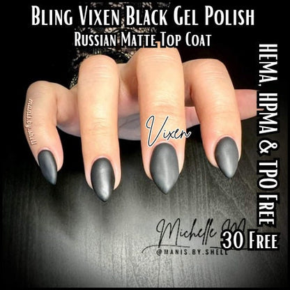 Vixen Black Gel | Highly Pigmented Nail Art, Lines, Embellishment | One Coat Coverage | Bottle | HEMA, HPMA, TPO Free uv/led | 15ml | Gel