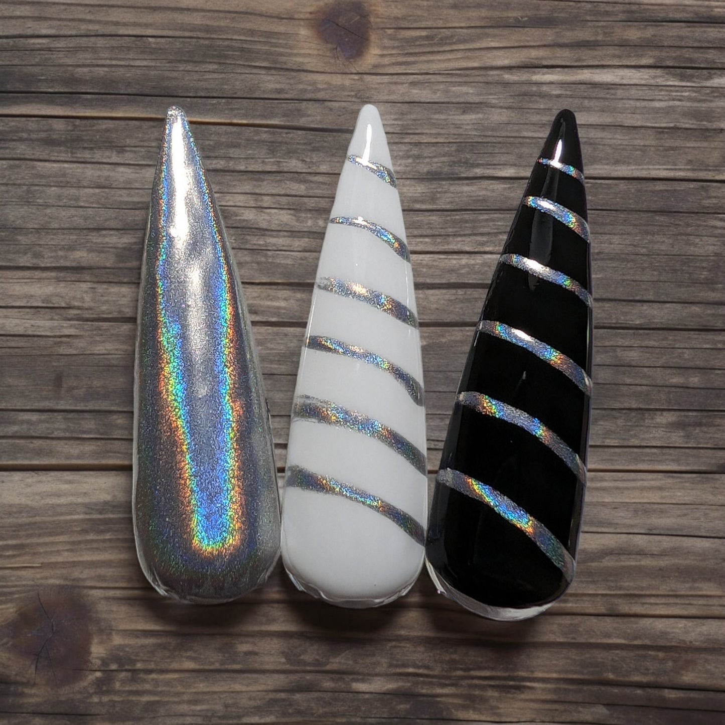 Silver & Gold Laser Metallic Gel Art Liner Gels | Holographic Silver | Highly Pigmented | HEMA, HPMA, TPO, 30 Free uv/led | 15ml | Soak Off