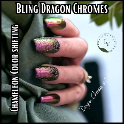 Dragon Chameleon CHROME | Iridescent Color Shifting Effect Chrome Powder | Colorful Solid Coverage | Chrome Pigment | Not Dip