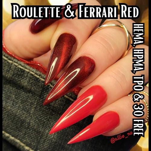 Roulette Red Shimmer Cat Eye | HEMA HPMA TPO Free uv/led | 15ml | Gel Nails