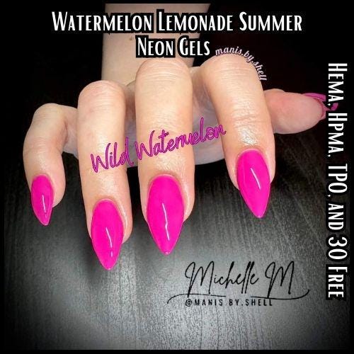 Wild Watermelon Neon Gel | HEMA, HPMA, TPO, 30 Free uv/led | 15ml |