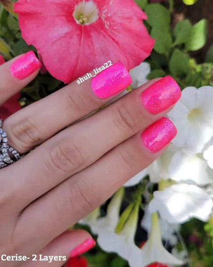 Cerise Glitter Gel Polish Mani | Hot Pink Glitter Gel Polish | HEMA, HPMA, TPO, 30 Free uv/led | 15ml | Soak Off |