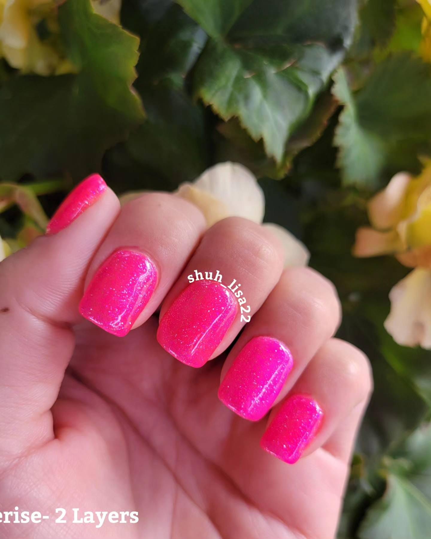 Cerise Glitter Gel Polish Mani | Hot Pink Glitter Gel Polish | HEMA, HPMA, TPO, 30 Free uv/led | 15ml | Soak Off |