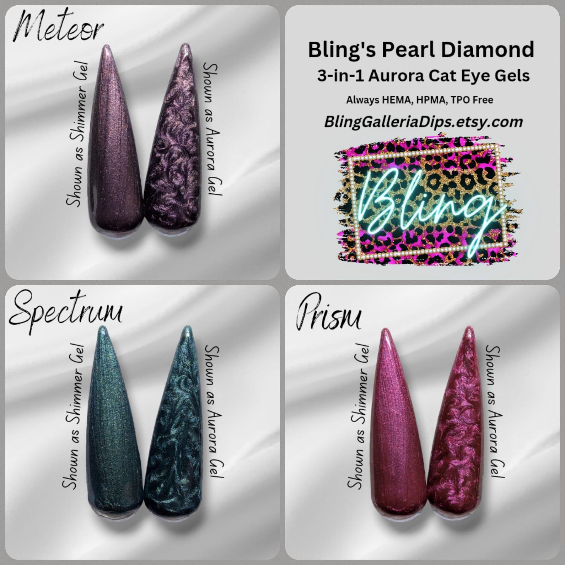 Aurora Pearl Cat Eye Gels