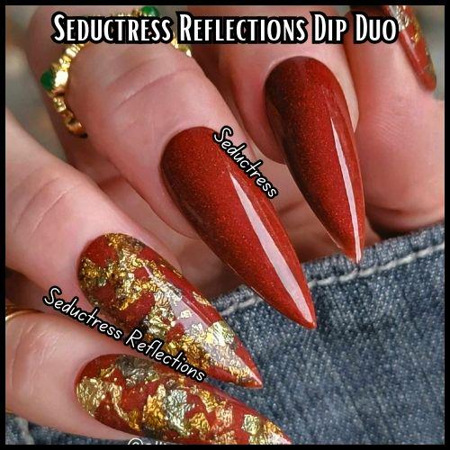 Seductress Reflections Mani | Seductress Solid | Foils | Acrylic Nail Dip Powder