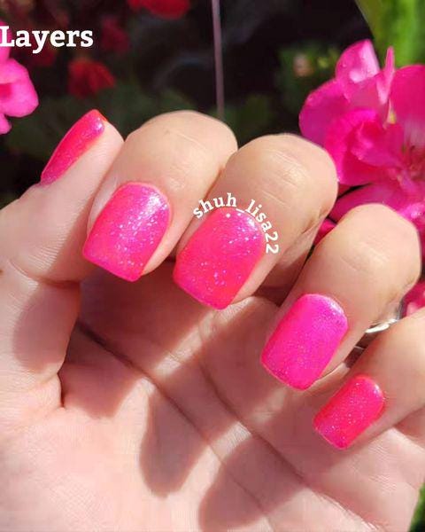 Cerise Glitter Gel Polish Mani | Hot Pink Glitter Gel Polish | HEMA, HPMA, TPO, 30 Free uv/led | 15ml | Soak Off |