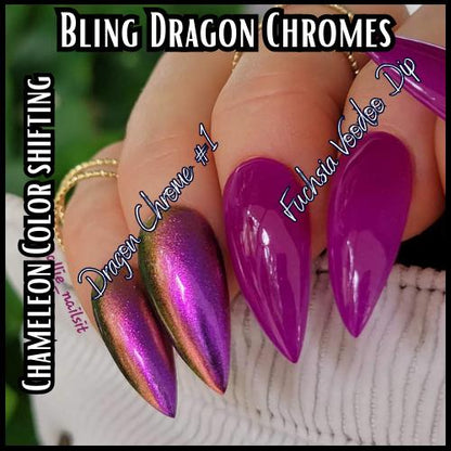 Dragon Chameleon CHROME | Iridescent Color Shifting Effect Chrome Powder | Colorful Solid Coverage | Chrome Pigment | Not Dip