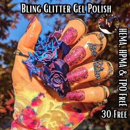 Love Potion Glitter Gel Polish | HEMA, HPMA, TPO Free uv/led | 15ml | Soak Off | Non-Yellowing | Gel Nail