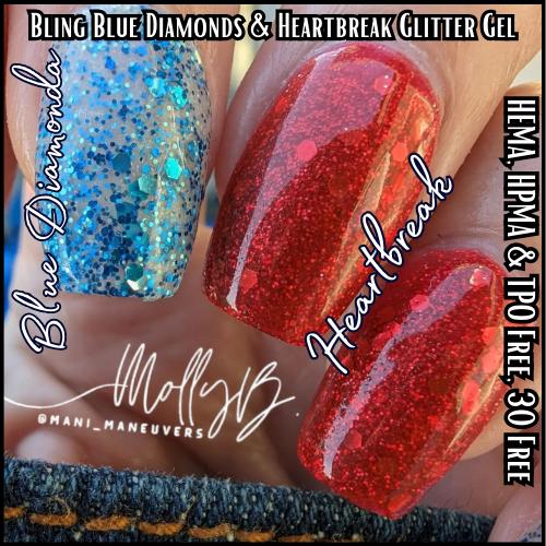 Blue Diamonds Glitter Gel Polish | HEMA, HPMA, TPO Free uv/led | 15ml | Soak Off | Non-Yellowing | Gel Nail