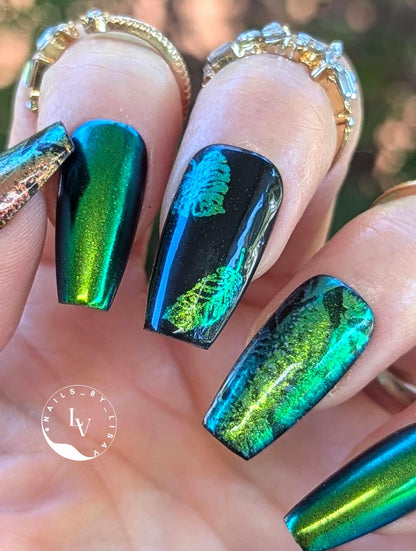 Dragon Chameleon CHROME #5 | Iridescent Color Shifting Effect Chrome Powder | Colorful Solid Coverage | Chrome Pigment | Not Dip