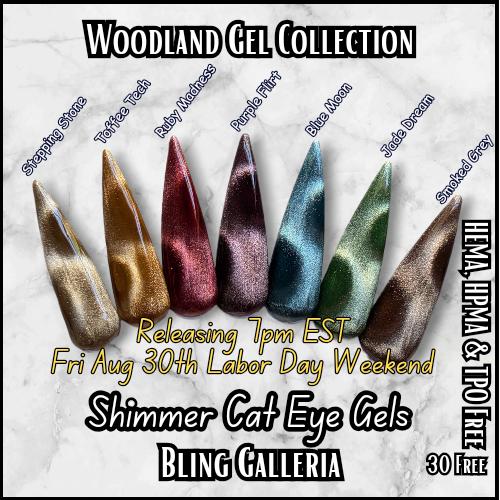 Shimmer Cat Eye Gel Polish | Woodland Collection | Stepping Stone, Toffee Tech, Ruby Madness, More Names in Photo | HEMA, HPMA, TPO, 30 Free