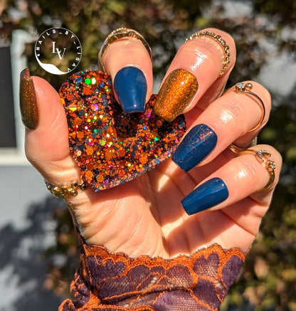 Tiger Eye 10D Cat Eye + Under The Stars Navy Gel Mani | Tiger Eye - Copper Shimmery Cat Eye | HEMA HPMA TPO 30 Free uv/led | 15ml | Gel Nail