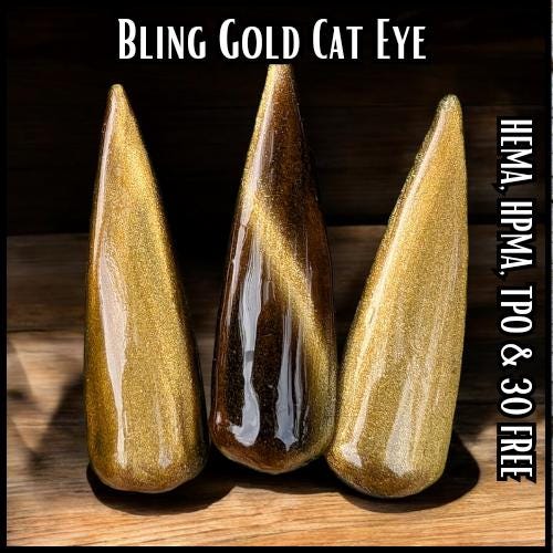 Gold Cat Eye | Shimmer Gold | HEMA, HPMA, TPO Free uv/led | 15ml Bottle | Soak Off | Gel Nail