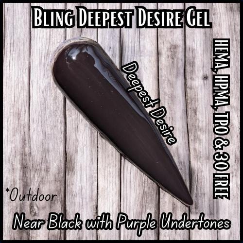 Deepest Desire Gel - Near Black with Purple Undertones - HEMA, HPMA, TPO Free