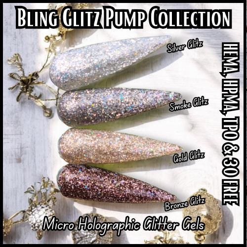 Glitz Pump Collection - Silver Glitz, Smoke Glitz, Gold Glitz, Bronze Glitz - HEMA, HPMA, TPO Free