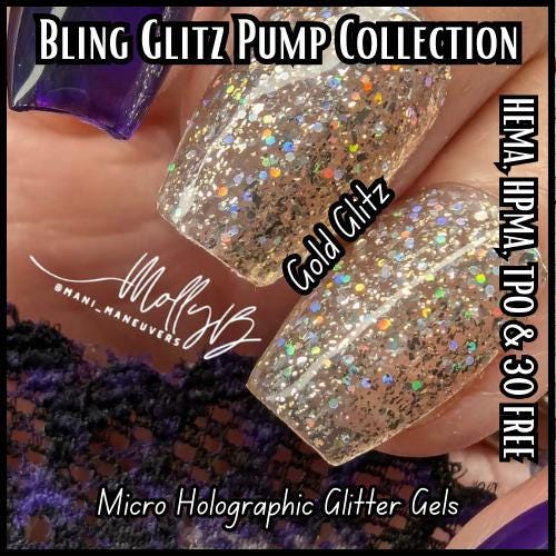 Glitz Pump Collection - Silver Glitz, Smoke Glitz, Gold Glitz, Bronze Glitz - HEMA, HPMA, TPO Free