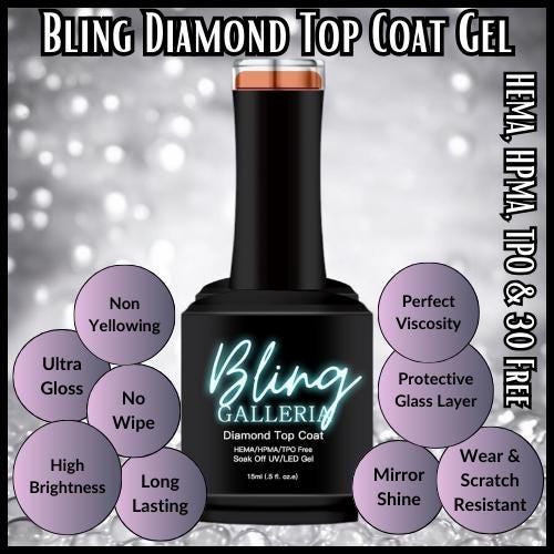 Diamond Top Coat (No Wipe) - HEMA, HPMA, TPO Free