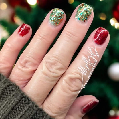 Deck The Halls, Ruby Slippers Glitter Gels & Coconut Milk Mani - HEMA, HPMA, TPO Free