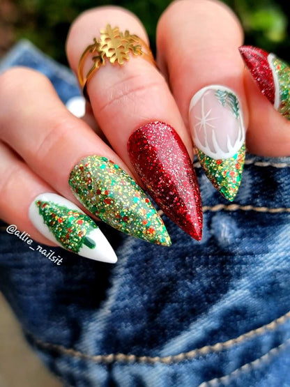 Deck The Halls, Ruby Slippers Glitter Gels & Coconut Milk Mani - HEMA, HPMA, TPO Free