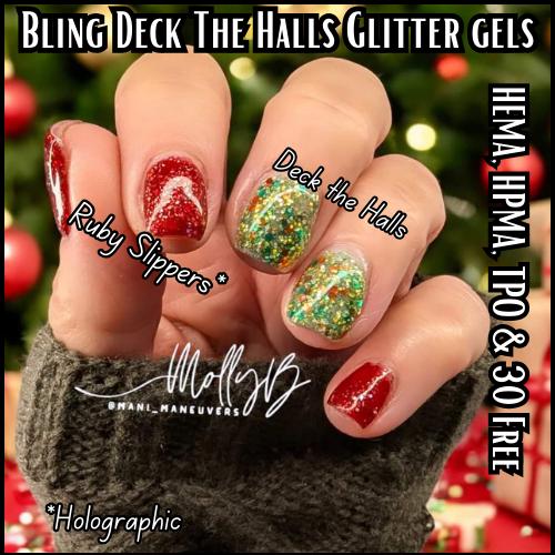 Deck The Halls & Ruby Slippers Glitter Gels - HEMA, HPMA, TPO Free