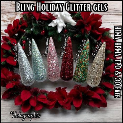 Deck The Halls, Ruby Slippers & Gold Mine Glitter Gels - HEMA, HPMA, TPO Free