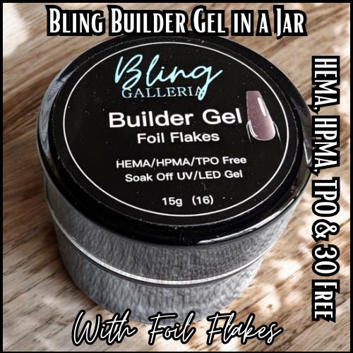 Builder Gel with Foil Flakes (Pink Escape, Rebel Rose, Berry Grove, Gossip Girl, Sweet Suede) - HEMA, HPMA, TPO Free