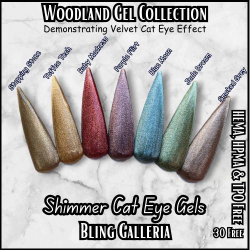 Blue Moon Shimmer Cat Eye Gel Mani | Woodland Collection | HEMA, HPMA, TPO Free | uv/led | Nail Gel