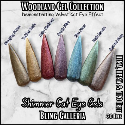 Blue Moon Shimmer Cat Eye Gel Mani | Woodland Collection | HEMA, HPMA, TPO Free | uv/led | Nail Gel