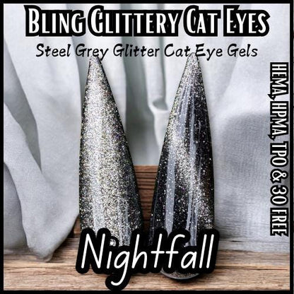 Silhouette, Tan Lines, Nightfall Glittery Cat Eyes - HEMA, HPMA, TPO Free