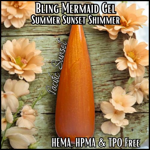 Pacific Sunset | Shimmer Mermaid Gels | Summer Sunset | HEMA, HPMA, TPO, 30 Free uv/led | 15ml | Soak Off |